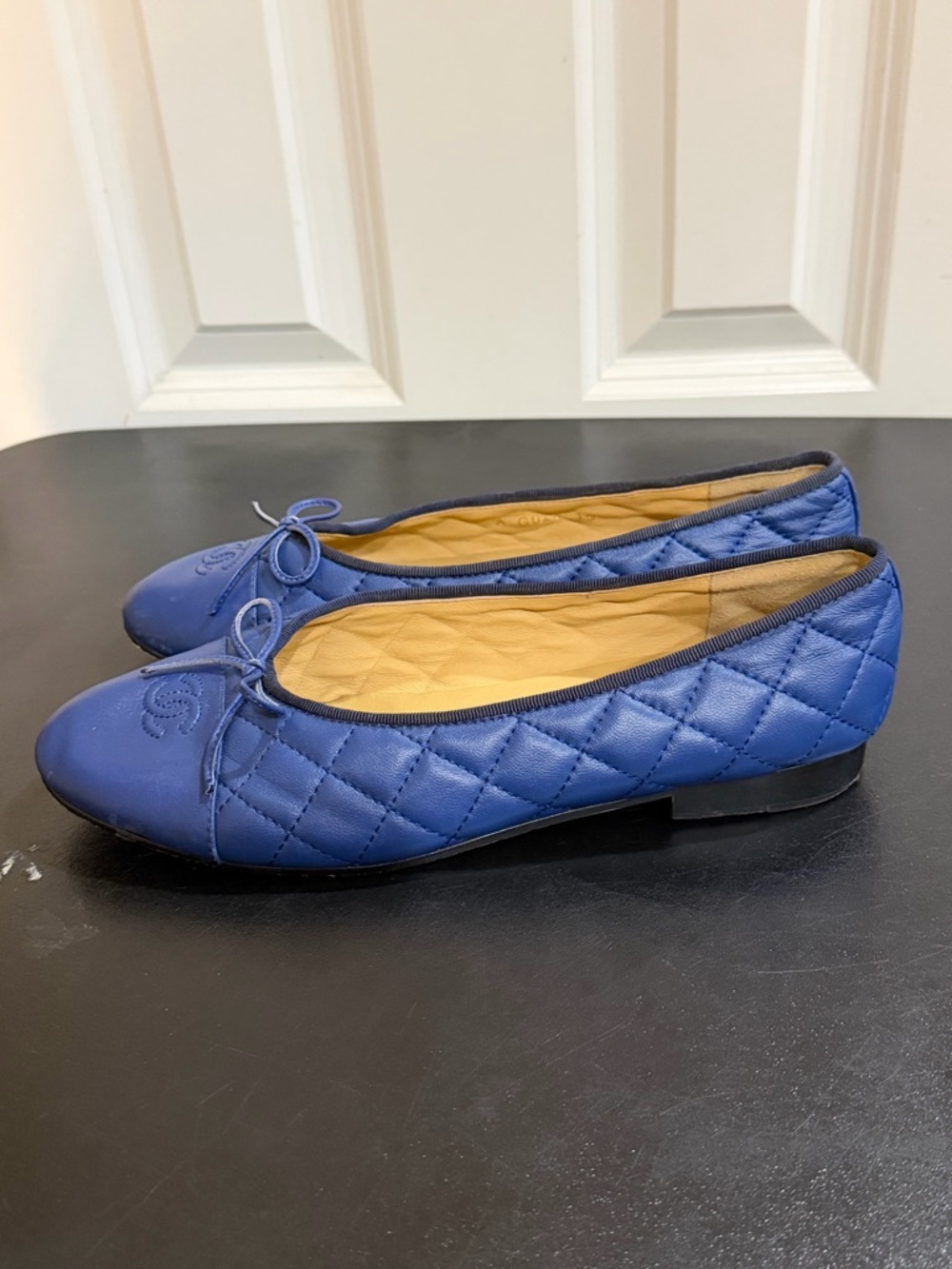 Chanel Classic Quilted Blue Ballet Flats - Women's Comfort Slip-Ons US12/ IT 42C - Picture 13 of 16
